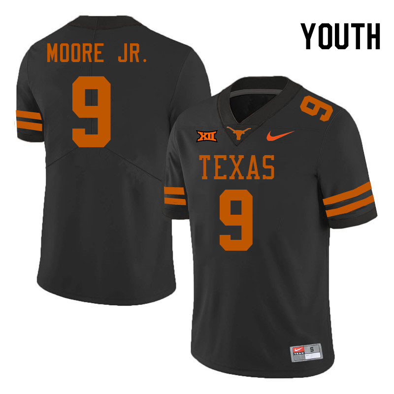Youth #9 DeAndre Moore Jr. Texas Longhorns 2023 College Football Jerseys Stitched-Black